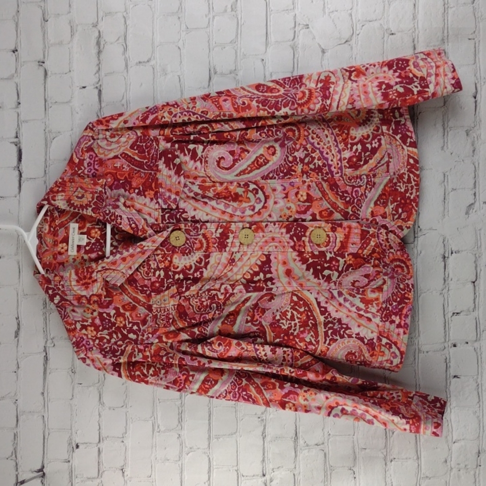 Coldwater Creek 10 colorful paisley casual jacket